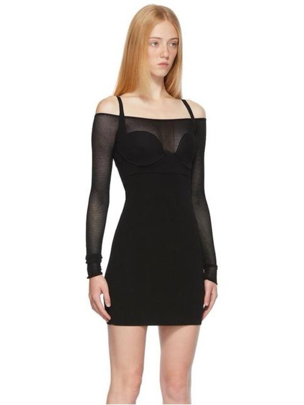 Dion Lee Mesh Hosiery Mini Dress Black